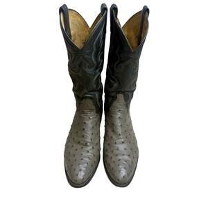 TONY LAMA VTG EL REY COLLECTION Men's 12 D Exotic Ostrich Leather Cowboy Boot